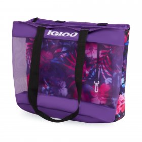 Igloo 20 Can Seaside Dual Compartment Tote Soft Sided Cooler, Digital Purple