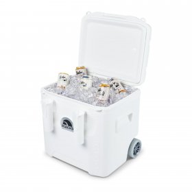 Igloo 52 Qt 5-Day Marine Ice Chest Cooler with Wheels, White