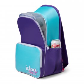 Igloo 20 Can Retro Backpack Soft Sided Cooler, Purple