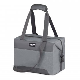 Igloo 24 Can Snapdown Soft Sided Cooler, Gray Twill with Ibiza Blue