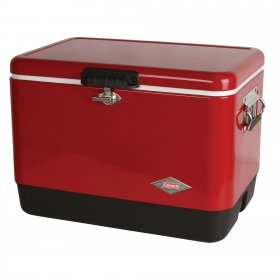 Coleman Vintage 54-Quart Steel Belted Cooler, Red