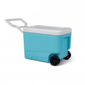 Igloo 38 qt. 'Wheelie Cool' Hard Ice Chest Cooler with Wheels Aqua